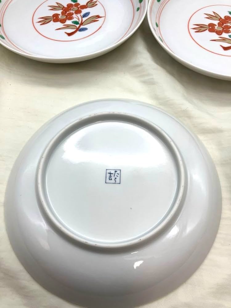 Amazon | 保管品 たち吉 お皿 5枚セット 赤絵 銘々皿 花柄